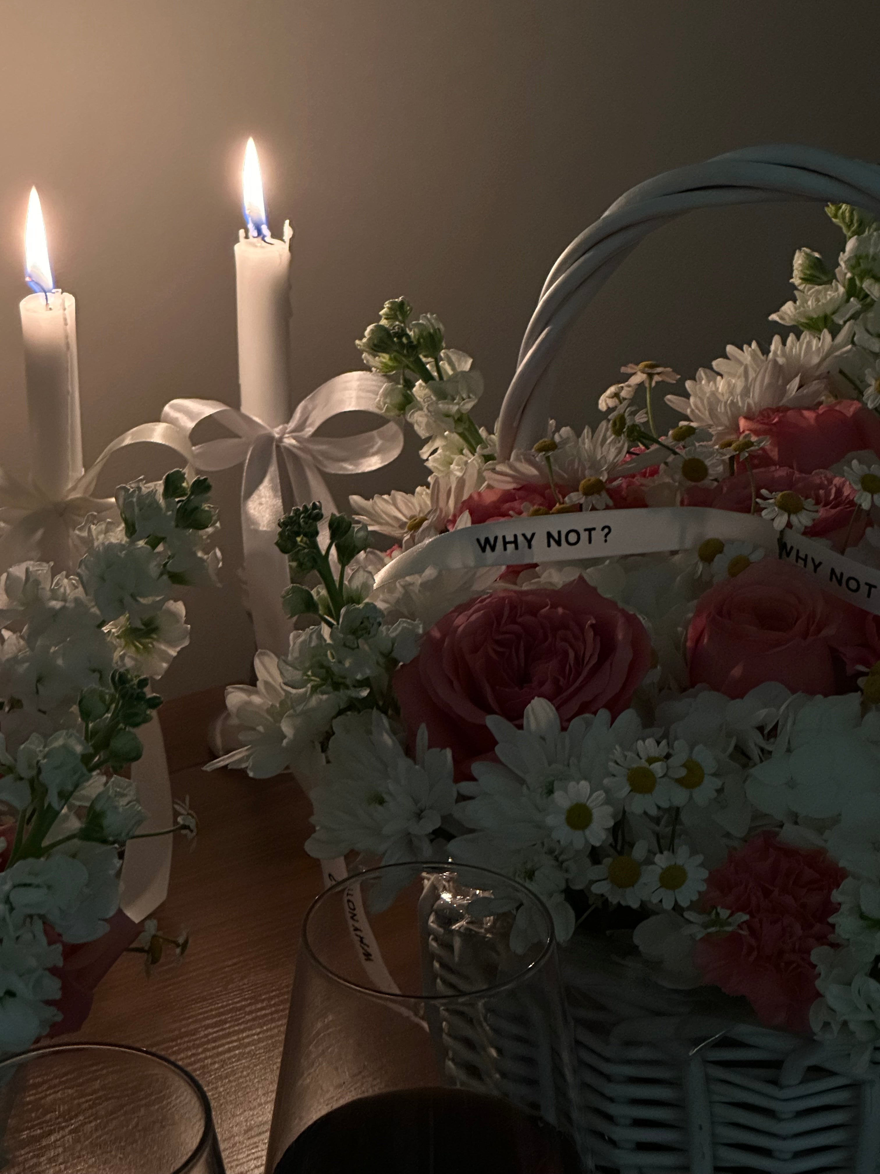 Basket with Garden Roses
