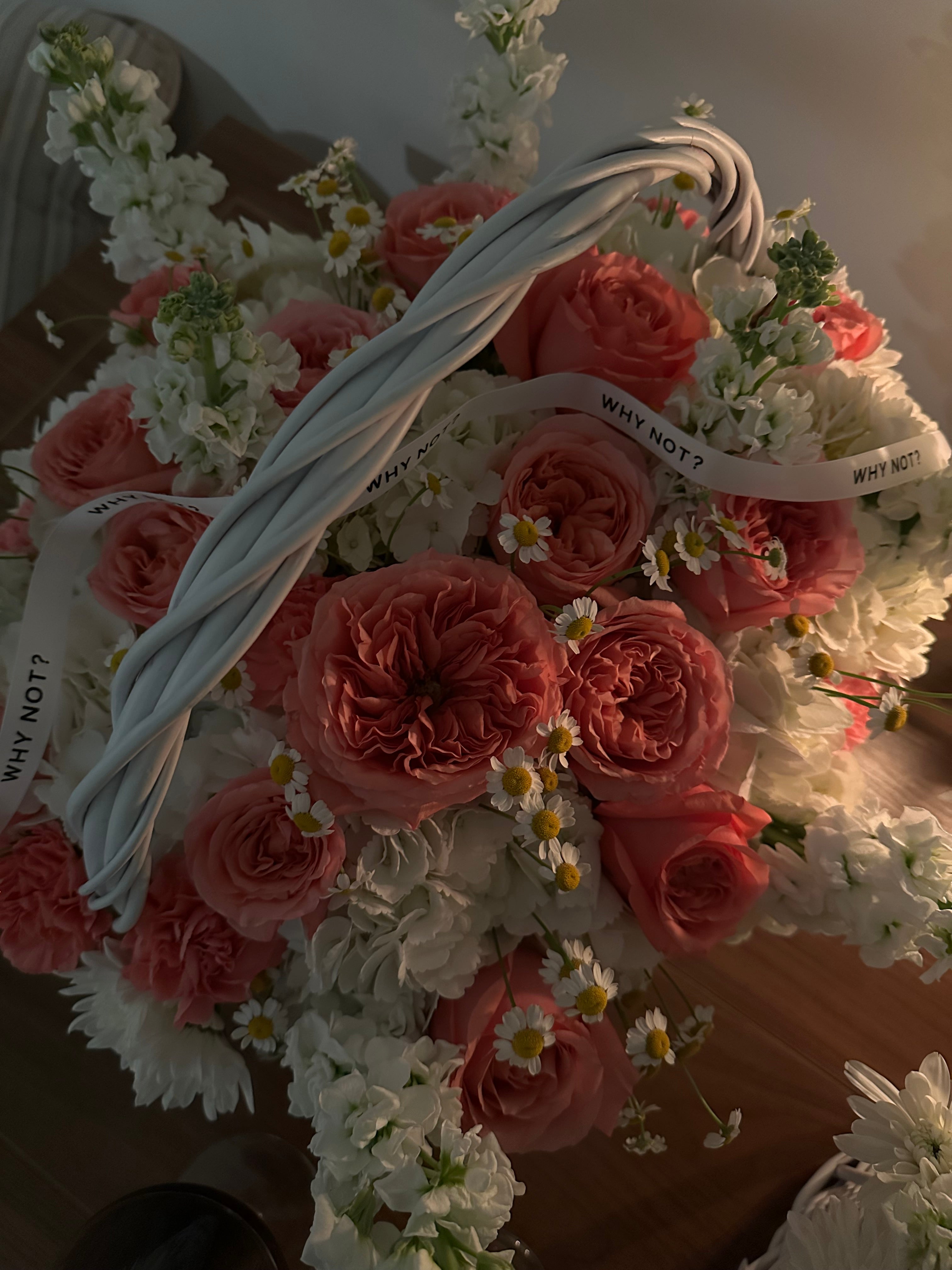 Basket with Garden Roses