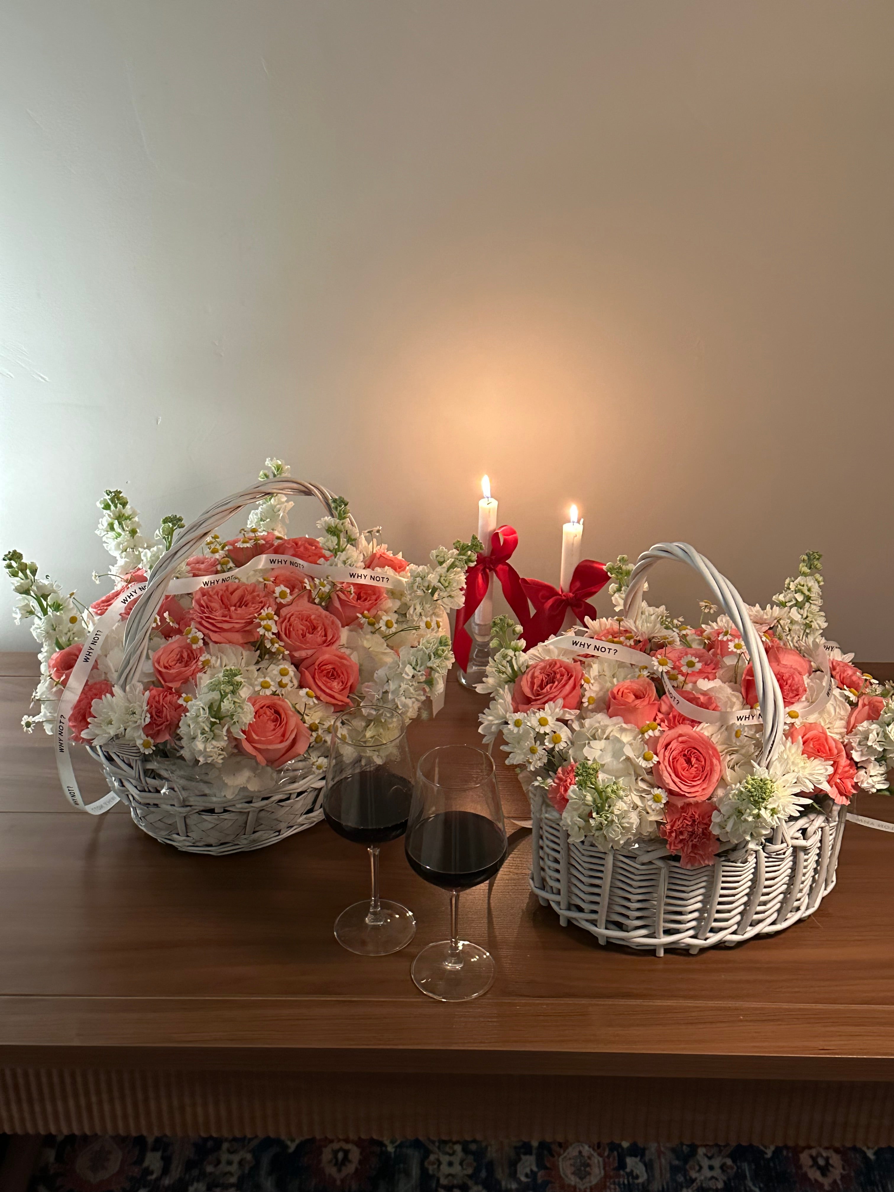Basket with Garden Roses