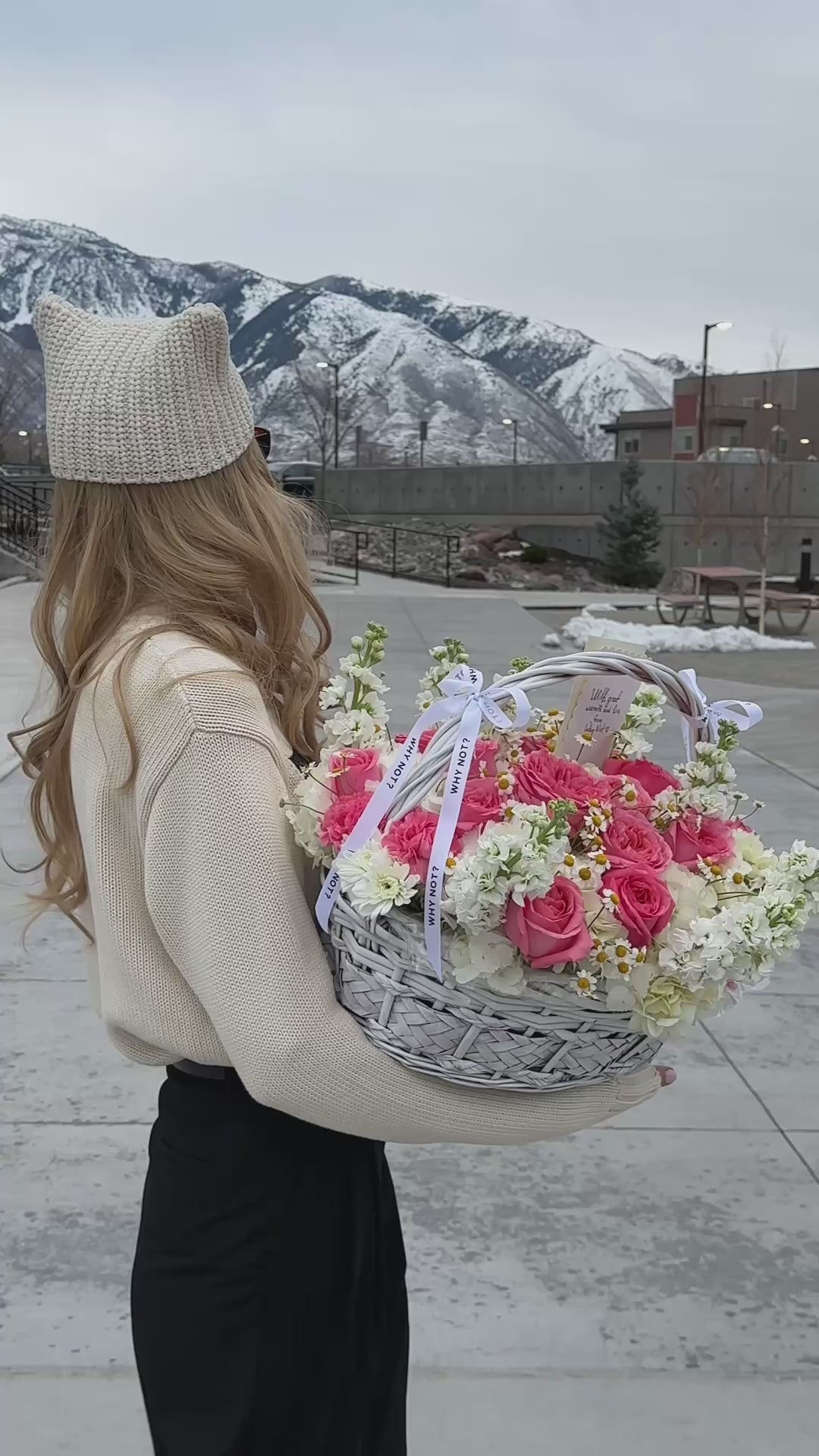 Basket with Garden Roses