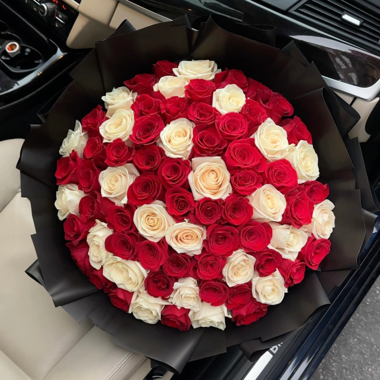 50 Red and White Roses