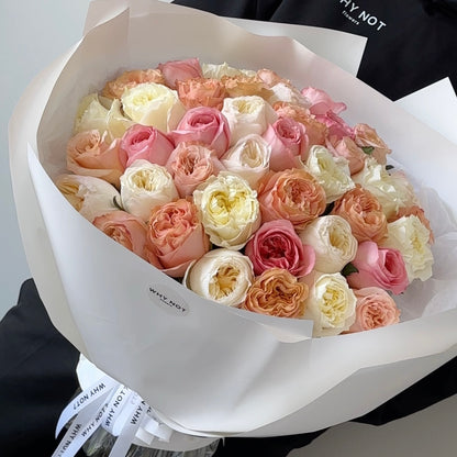 50 Light Roses in Three Shades/PREMIUM