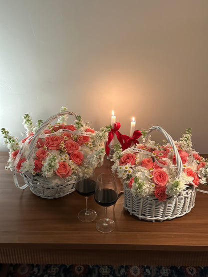 Basket with Garden Roses