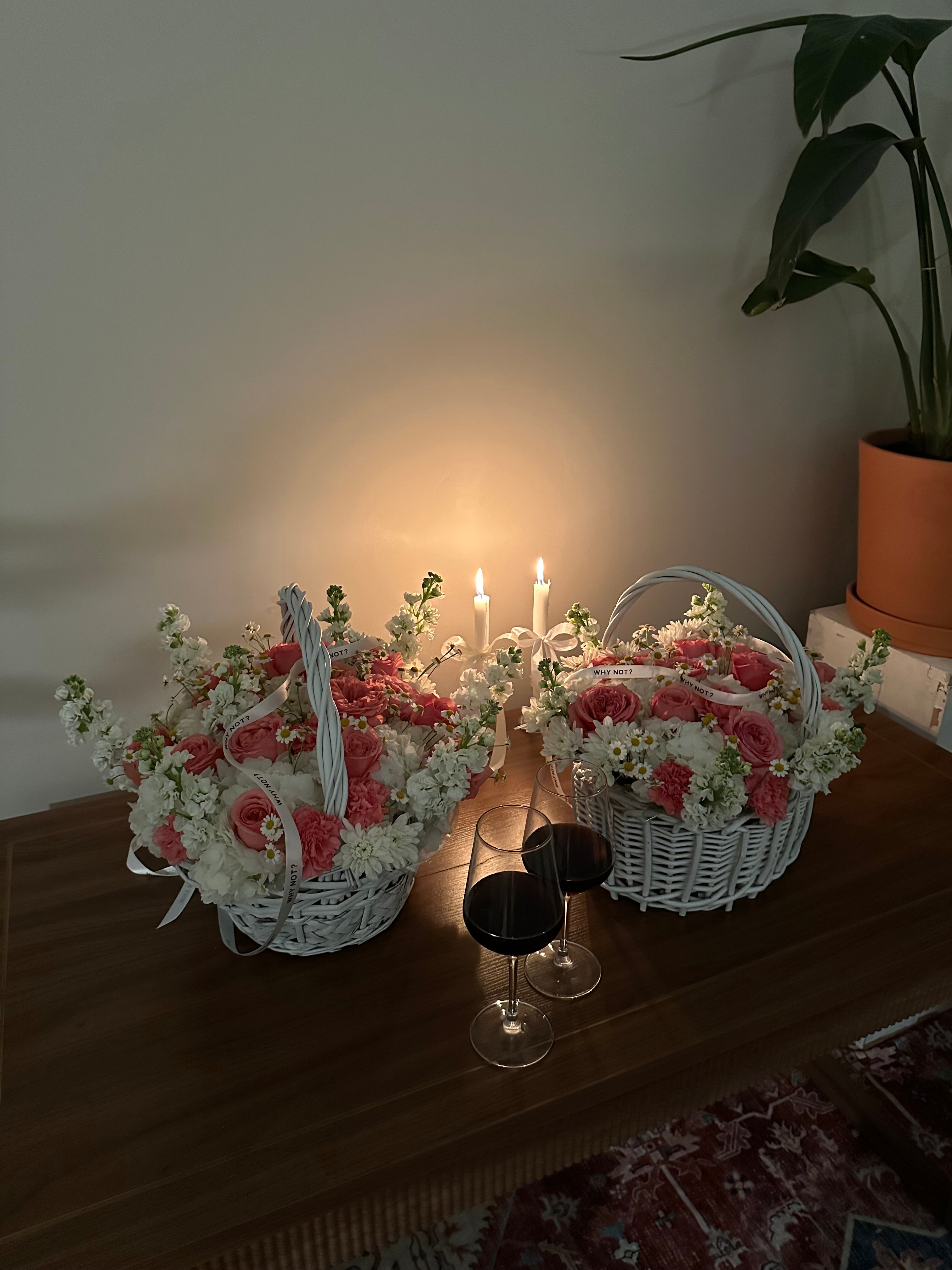 Basket with Garden Roses