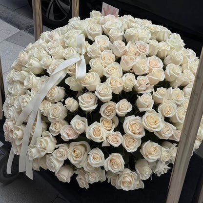 White Roses in a Basket